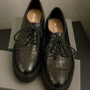 Women Aldo Black Shoes with Crocodile Texture